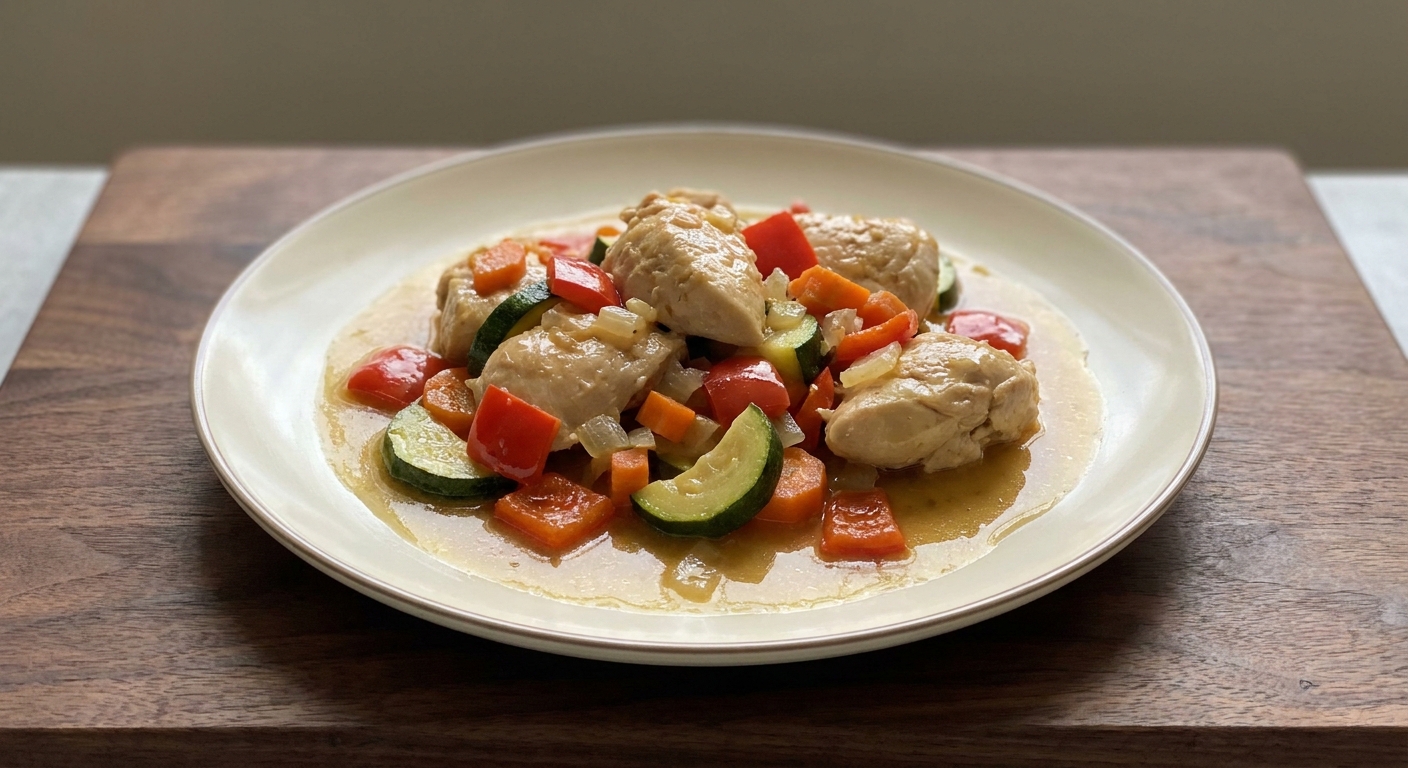 Duszony kurczak z warzywami | Untrained Chef