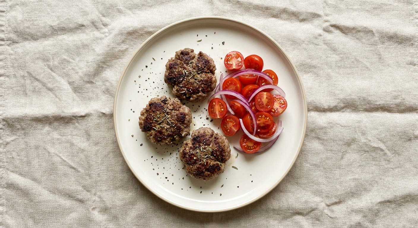 Lamb Patties with Tomato Salad | Untrained Chef