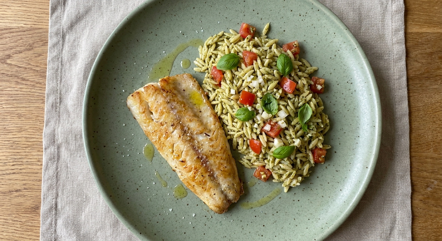 Pan-Fried Saithe with Risoni | Untrained Chef
